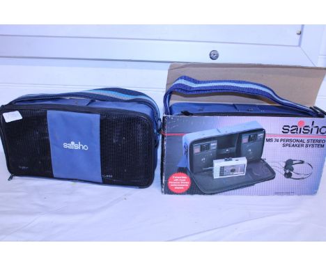 Two vintage Saisho personal stereo speaker systems (untested) 