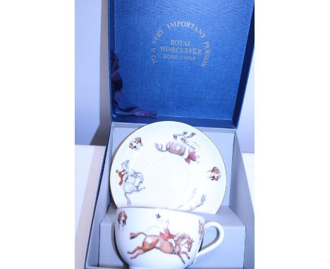 A boxed Royal Worcester cup and saucer set 
