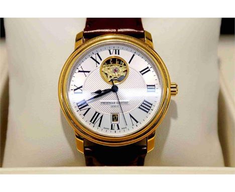 Armbanduhr Frederique HAU Frederique Constant Heartbeat; FC303/FC310; vergoldet; Lederband Krokodil; Automatik;  Box ohne Pap