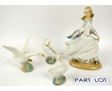 Lladro collection, 06121 Musketeer Athos, 01388 Baby Jesus, original boxes, 4649 Madonna, unboxed and a boxed Nao figure  I l