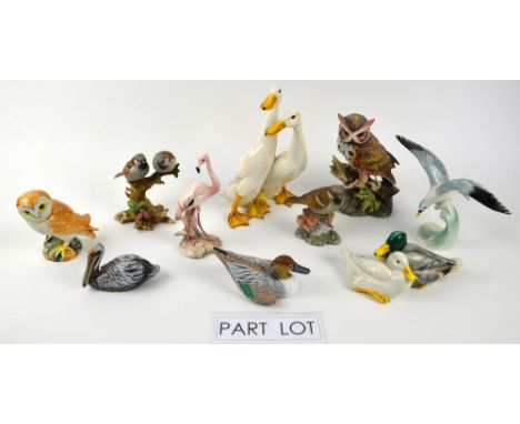 Collection of china birds to include Lladro, Royal Worcester, Beswick, Nao, Goebel, (35 + ).  