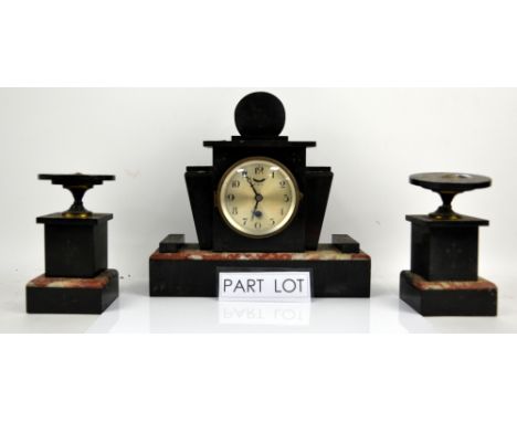 Slate mantel clock and other items .  