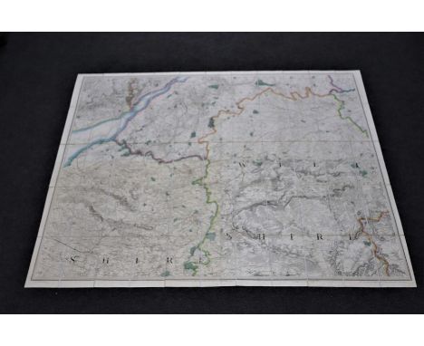Benjamin Baker (act. circa 1880-1900)/Bristol, Cirencester, Bath, Warminster/coloured engraved map in fifty-five linen backed