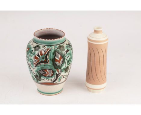 A Poole pottery vase, shape 706, 19.5cm high and an ovoid Poole vase with Carter, Stabler Adams mark, 18cm high CONDITION REP