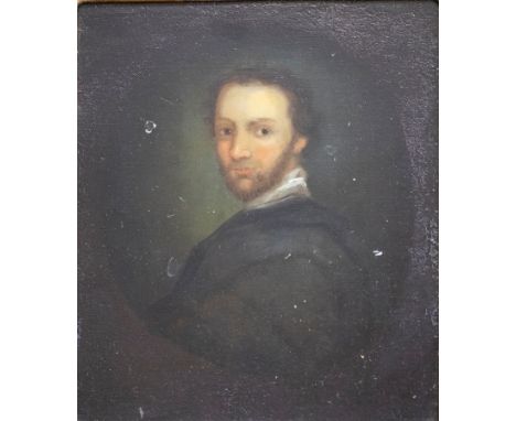 18th Century Dutch School/Portrait of a Gentleman/half-length, seated left looking forward, wearing a white stock and black c