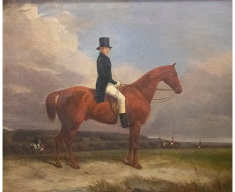 W H Windridge (19th Century)/Samuel Onley Jnr./portrait of the sitter on a chestnut horse in a landscape with other huntsmen 