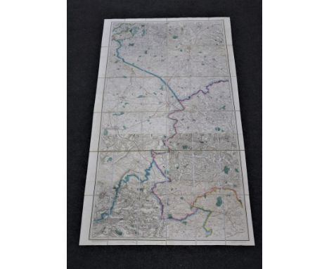 Benjamin Baker (act. circa 1880-1900)/Leicester, Warwick, Banbury, Buckingham/coloured engraved map in thirty-six linen backe