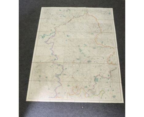Benjamin Baker (act. circa 1880-1900)/Macclesfield, Stafford, Bridgeworth (sic), Birmingham/coloured engraved map in forty-ei