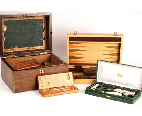 A rosewood humidor containing an assortment of cigars including Cohiba, the humidor 30.5cm wide, the Hugh Johnson collection 