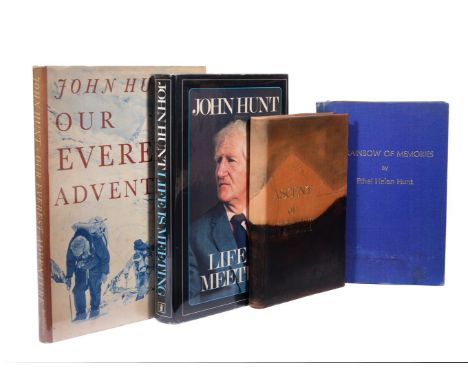 
	
		Ɵ&nbsp;HUNT, John. (1910 - 1998).  Four Works: three volumes SIGNED by the author, with a related SIGNED volume, 1954-19