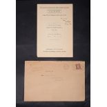 Ɵ GILL, Eric. Gill Hebrew typeface. 4pp. promotional, pamphlet, INSCRIBED by Evan R. Gill, c. 1959.