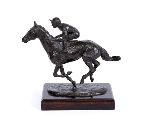 BELINDA SILLARS (b.1961) 'Dancing Brave (Greville Starkey Up)', bronze, titled, signed and numbered 5/24 and mounted on a sta