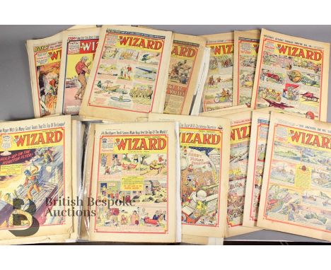 Forty Wizard comics, including the years 1956-1963, nr 1585, 1616, 1619-22, 1662, 1685, 1698, 1703, 1714, 1800, 1801, 1807, 1