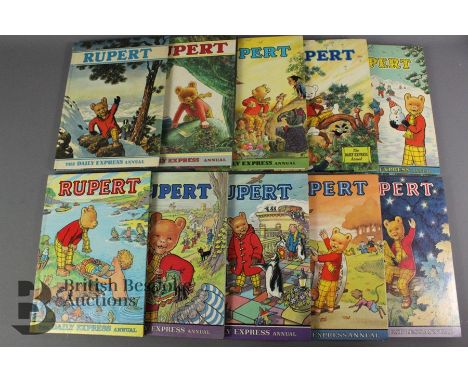 Lovely set of Rupert Annuals from 1970-79. All in laminate boards, no writing or colouring, all in lovely condition, clean, b