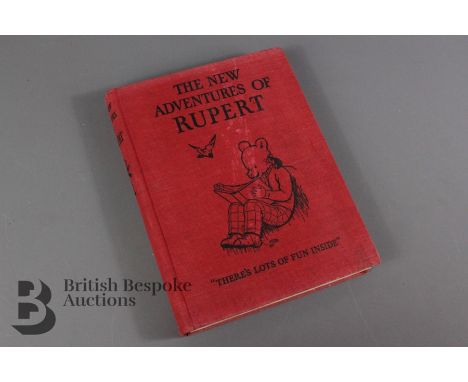 First Rupert Annual 1936, The New Adventures of Rupert. Red black cloth covers, published by The Daily Express, 124 pages, 'b