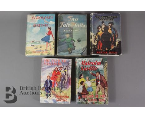 Five Malcolm Saville 1st editions in the Jilly Family series in dust jackets. All first editions published by Lutterworth.Red