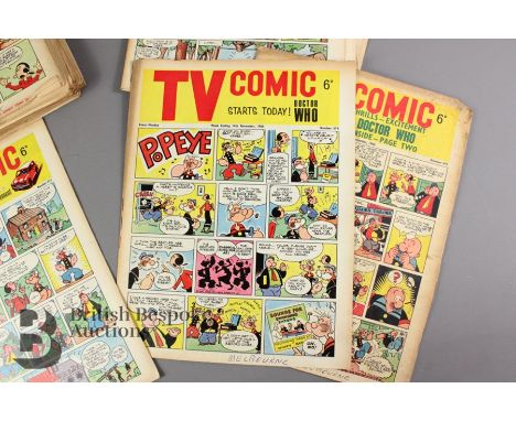 Forty Three issues of TV Comic circa 1964, nr 629 Jan 4th 1964 through to 675 21st November 1964. Missing 630, 632 and 669, 6