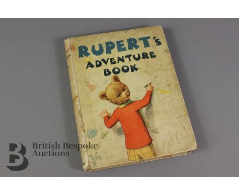 Ruperts Adventure Book fifth annual 1940, the first annual to appear with colour strips, very good copy in original condition