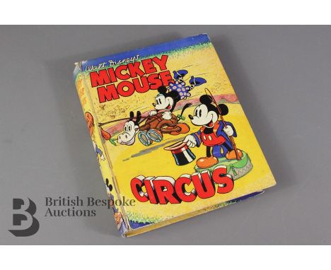 Walt Disney Mickey Mouse Circus, published Birn Bros, 1936. Pictorial boards and picture spine, the spine has started to spli