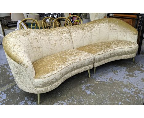 SOFA, 290cm W, contemporary design crushed velvet. 