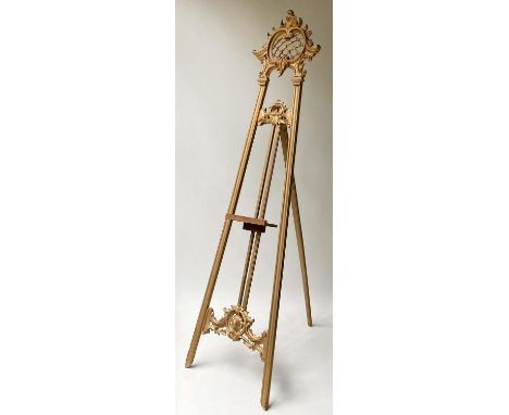 EASEL, French style giltwood, adjustable 192cm H x 60cm. 