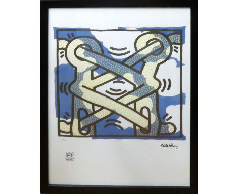KEITH HARING 'Untitled', 1985, lithograph, numbered 66/150, 70cm x 50cm, framed and glazed. 