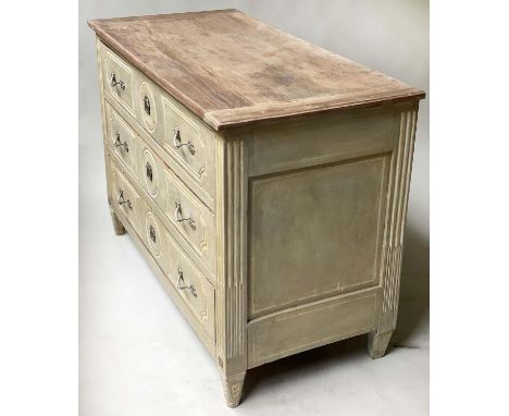 ITALIAN COMMODE, 94cm H x 134cm W x 63cm D, 18th century North Italian, walnut, painted and silvered metal mounted, with thre