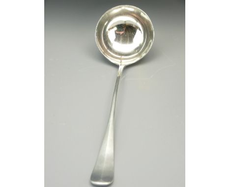 LARGE RAT TAIL SERVING LADLE, Sheffield 1919, maker Charles Boyton, 8.28 troy ozs