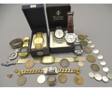 VINTAGE &amp; MODERN GENTLEMAN'S WATCHES, lady's and gent's jewellery and bracelets, vintage coinage and other collectables t