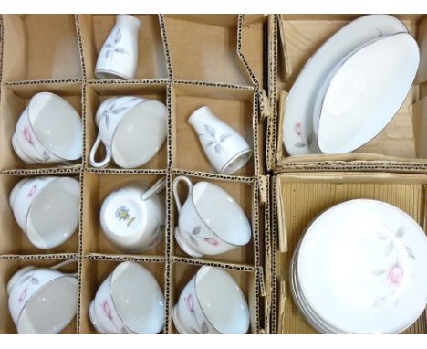 NORITAKE ROSEMARIE DINNER &amp; TEA SERVICE, 8 piece setting, 40 plus pieces in original 1950s packing box