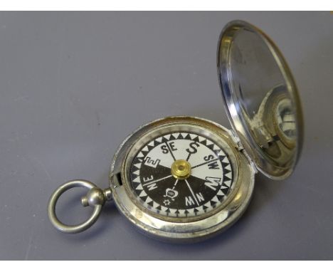 WWI POCKET COMPASS by Stanley London, the case dated 1917, No 1 - 5566 with broad arrow mark