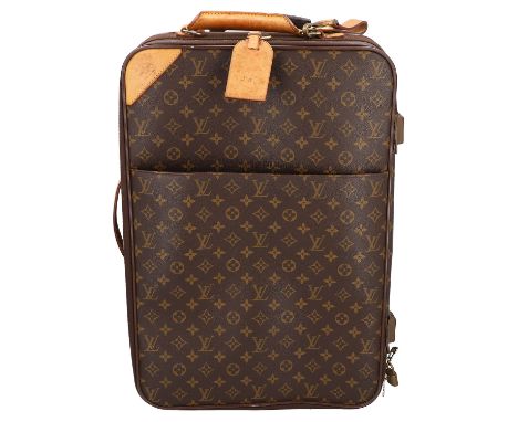 LOUIS VUITTON VINTAGE Reisetrolley "PEGASE  55". Koll. 1999. Monogram Canvas Serie mit goldfarbener Hardware und naturbelasse