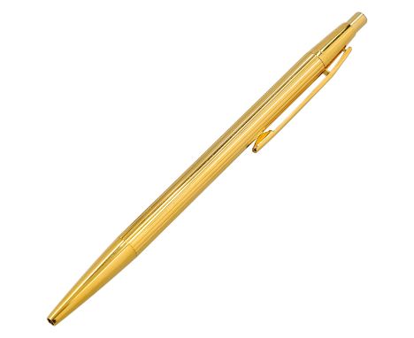 MONTBLANC VINTAGE Kugelschreiber "NOBLESSE". Goldfarbener Korpus mit Rillendekor und Druckmechanismus. Voll funktionsfähig. E