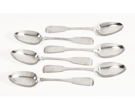 A set of six silver coloured metal tablespoons, each bearing marks to the trefoil BH & WS.  Length 22 cm, 429 grams.