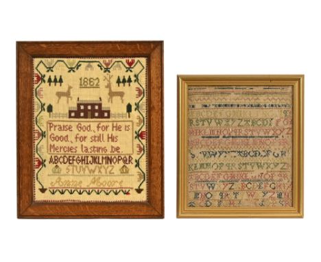 A 20th century tapestry bearing date 1862, with inscription "Praise God for he is good for still his mercies lasting be" work