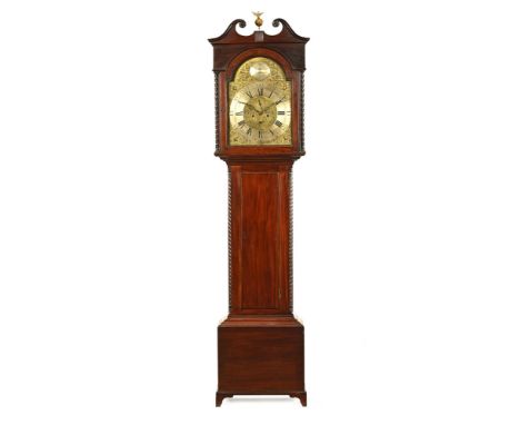 Breckenridge of Kilmarnock, a mahogany cased eight day longcase clock, with eagle and ball finial with swans neck pediment, t