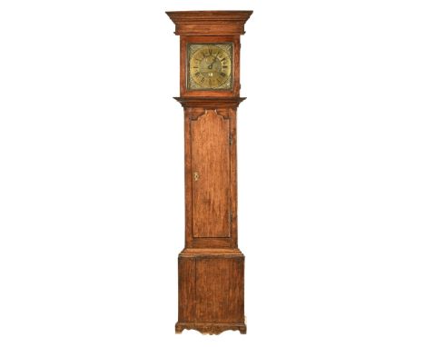 An 18th century oak 30 hour longcase clock, signed John Porthouse Penrith, with date aperture and 28 cm brass dial, also insc