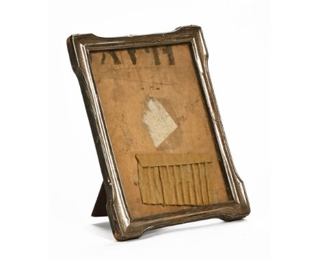 An early 20th century silver coloured metal photograph frame, aperture dimensions 20 cm x 15 cm.