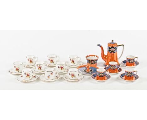 A Royal Worcester coffee set, comprising 9 cups and 9 saucers together with a Noritake part coffee set.