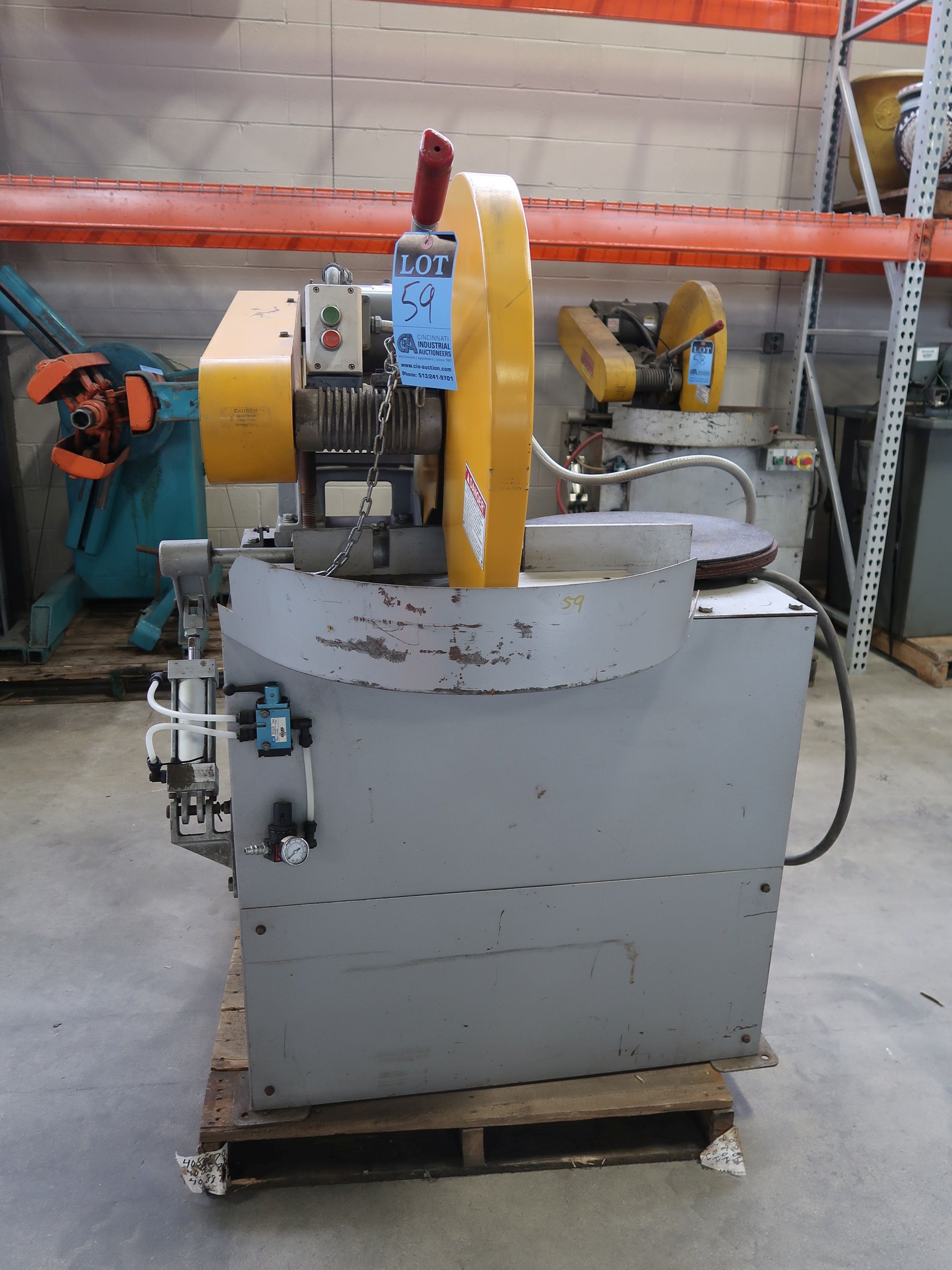 20" EVERETT MODEL 20AA22 MITRE BAS ABRASIVE CUT OFF SAW; S/N 0810563