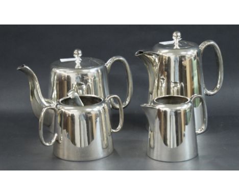 Four-piece silver-plated tea service CONDITION REPORT; Coffee pot is approximately 18.5cm in height, teapot approximately 15c