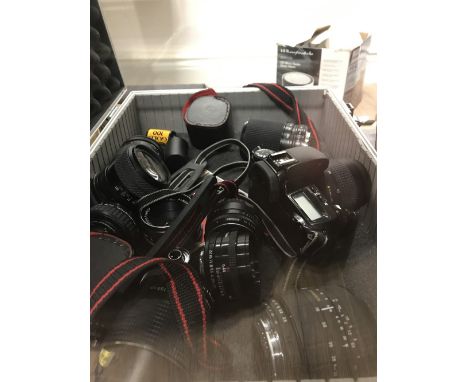 HARD CASE WITH CANON CAMERA & LENSES