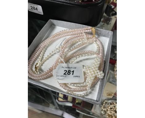 2 PEARL NECKLACES