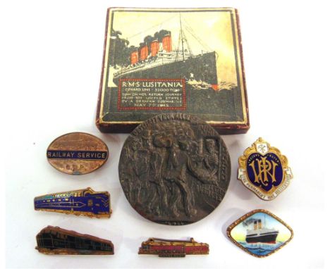 ASSORTED COLLECTABLES  comprising a British propaganda issue 'Lusitania' medallion, with descriptive leaflet, in original box