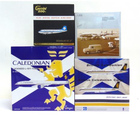 FOUR 1/200 SCALE DIECAST MODEL AIRCRAFT  comprising an Inflight 200 No.IF011024, Lockheed L-1011 TriStar 'Caledonian', G-BBAJ