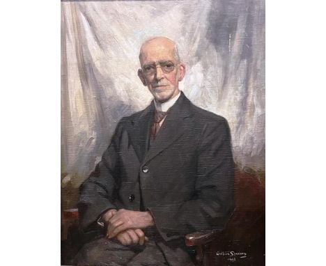  ARTHUR SPOONER (British, 1873-1961)Half length portrait a gentlemanSigned and dated 1943 lower rightOil on canvas90cm x 70cm