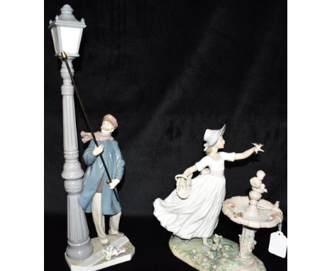 TWO LLADRO FIGURES:  model 5205 'Lamp Lighter' and model 6106 'Spring Joy' (boxed) Condition Report : both look to be in good