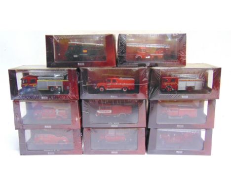 ELEVEN ATLAS EDITIONS FIRE SERVICE DIECAST MODEL VEHICLES  each mint and boxed (boxes still factory shrink-wrapped).