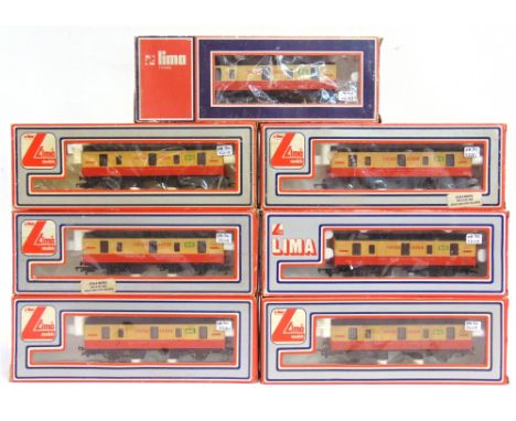 [OO GAUGE]. SEVEN LIMA NO.30 5355, TARTAN ARROW EXPRESS PARCELS VANS  each boxed (two in incorrect boxes).