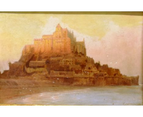 C WILKINSON (EARLY 20TH CENTURY) Mont St. Michel Oil on board Signed lower right 16cm x 25cm